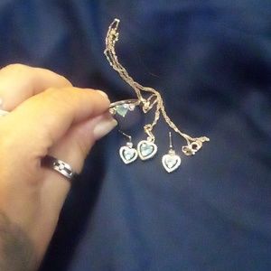 Set of 3 ring earing necklace
